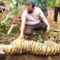Harimau sumatra mati di Kabupaten Bengkalis karena terjerat. (Liputan6.com/Dok BBKDA Riau)