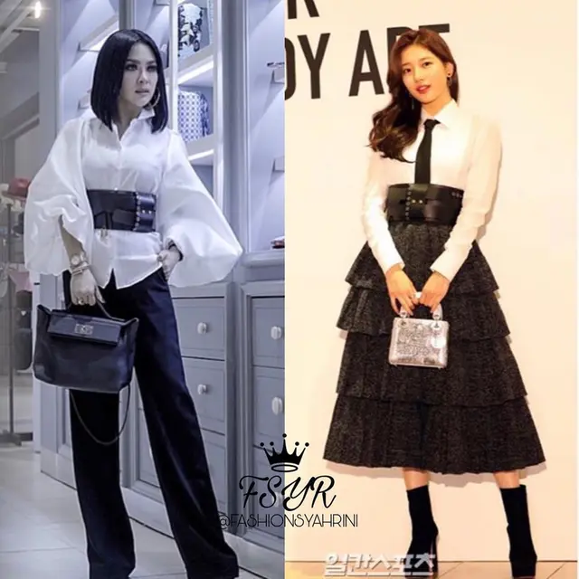 7 Potret Beda Gaya Syahrini dengan Selebriti Dunia Saat Pakai Busana yang Sama