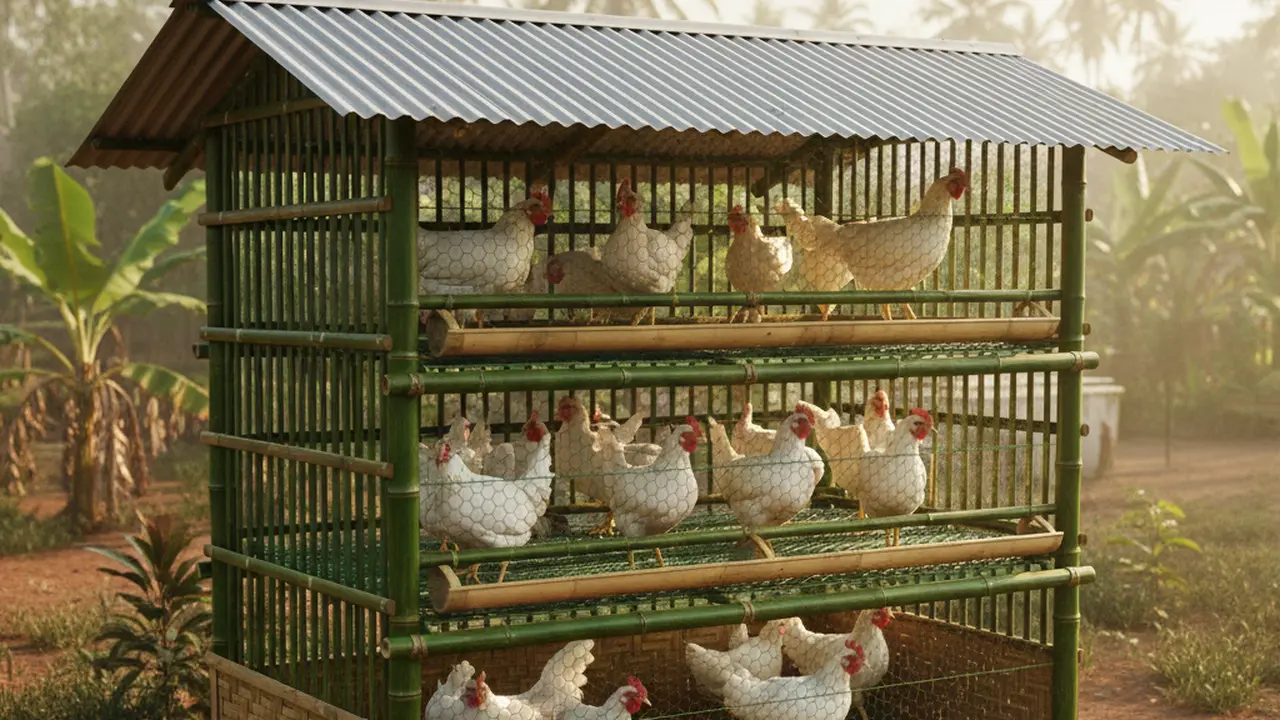 Desain Kandang Ayam Petelur Rumahan Inovatif. AI