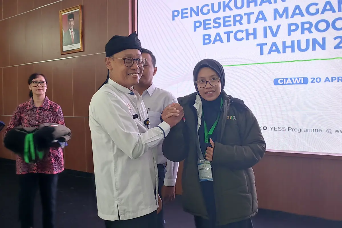 Pengukuhan dan pelepasan peserta magang Taiwan di Bogor, Sabtu (20/4/2024)