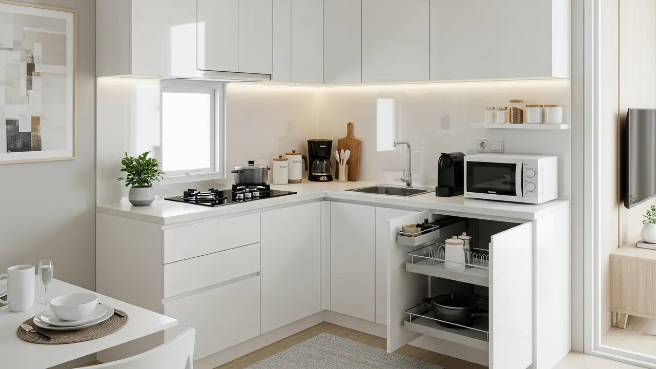 Desain Dapur untuk Ruang terbatas di Apartemen Tipe Studio