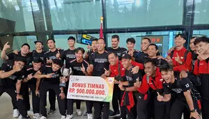 Timnas Putra Voli Indonesia Tiba di Indonesia, Sang Pencetak Sejarah Disambut Meriah