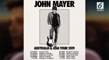 John Mayer mengumumkan tur Australia dan Asia 2019. Dalam daftar kota yang akan ia kunjungi, tertulis Jakarta pada bulan April 2019.