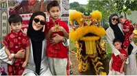 6 Potret Paula Verhoeven Temani Anak di Perayaan Imlek Sekolah, Nonton Barongsai