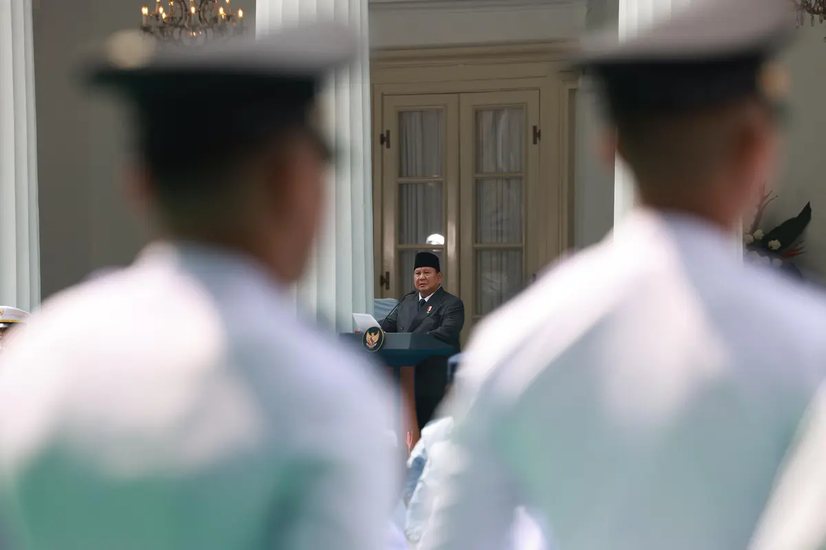 Presiden Prabowo Subianto memimpin Upacari Hari Lahir Pancasila di Gedung Pancasila, Kementerian Luar Negeri, Senin (1/6/2026).