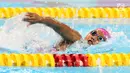 AcehAtlet para renang, Syuci Indriani saat berlaga di final 200 meter gaya bebas putri S14 Asian Para Games 2018 di Stadion Akuatik Kompleks GBK, Jakarta, Minggu (7/10). Syuci meraih posisi ketiga dan berhak atas perunggu. (Liputan6.com/Helmi Fithriansyah