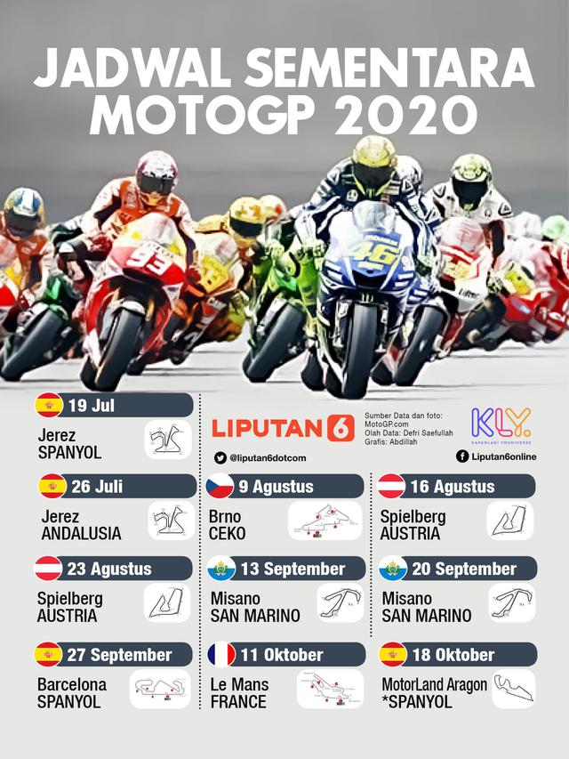 Infografis Jadwal Sementara MotoGP 2020