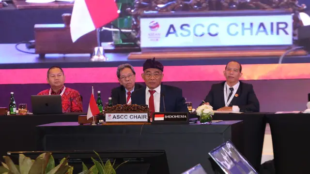 Menko PMK Muhadjir Effendy di Sidang ASEAN Socio-Cultural Community (ASCC) ke-29 di Bali, Senin (8/5/2023).