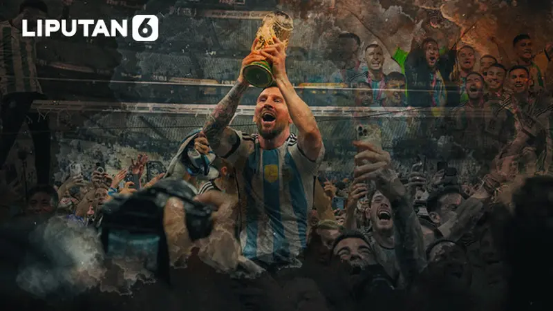 Banner Lionel Messi Bawa Argentina Juara Piala Dunia 2022