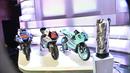 Deretan Motor balap dari Moto3, Moto2 dan MotoGP FIM AWARDS MotoGP di Palacio de Congresos, Spanyol, Minggu(8/11/2015.  (Motogp.com)