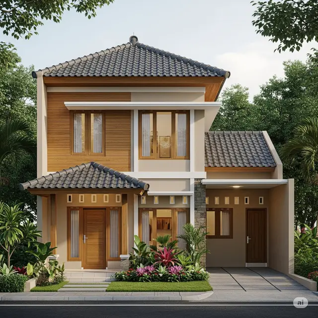 Desain Rumah Sederhana Ada Garasi Mobil. Foto: Gemini