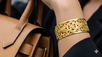 Model Gelang Emas 23 Karat 15 Gram dengan Motif Klasik (Ilustrasi AI)