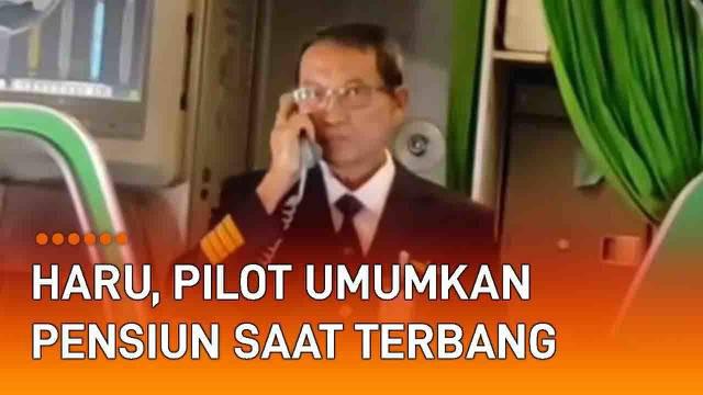 Momen haru terekam dalam sebuah penerbangan. Seorang pilot bernama Hanafi Herlim berbicara di depan para penumpang. Berbekal secarik kertas, ia mengumumkan penerbangan terakhirnya.