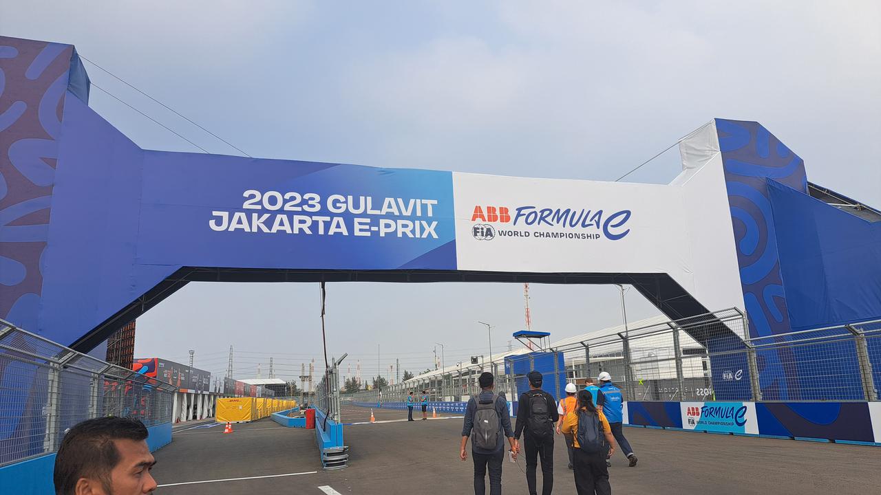 Penampakan Sirkuit Formula E Ancol Jelang Balapan pada Sabtu-Minggu 3-4 Juni 2023.