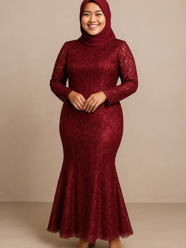 Rekomendasi Gamis Brokat A-Line & Mermaid yang Lagi Tren 2025/ Ilustrasi ChatGPT