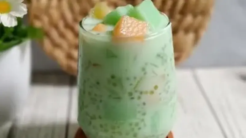 Resep es melon sago yang segar untuk buka puasa. (dok.Cookpad @Annaalvionita)