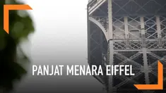 Seorang pria memanjat Menara Eiffel, Paris. Petugas melakukan negosisasi dengan pria tersebut agar turun. Selama negosiasi beralngsung, Menara Eiffel ditutup sementara.