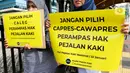Aksi ini juga dilakukan untuk memperingati peristiwa kecelakaan maut yang menewaskan sejumlah pejalan kaki di kawasan Tugu Tani, Jakarta Pusat. (Liputan6.com/Herman Zakharia)