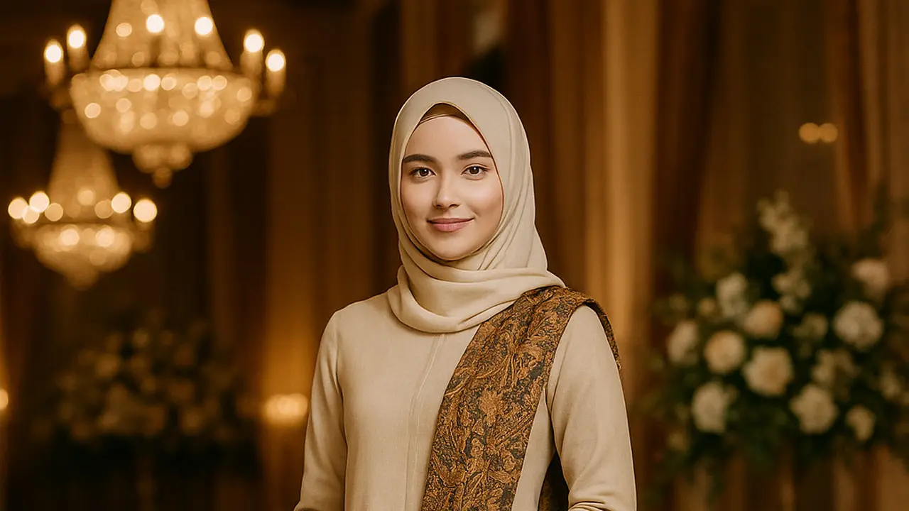 Model Kebaya dengan Selendang Bahu