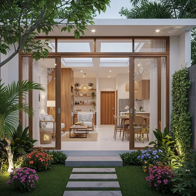 Desain Rumah Mungil Cantik dengan Nuansa Tropis