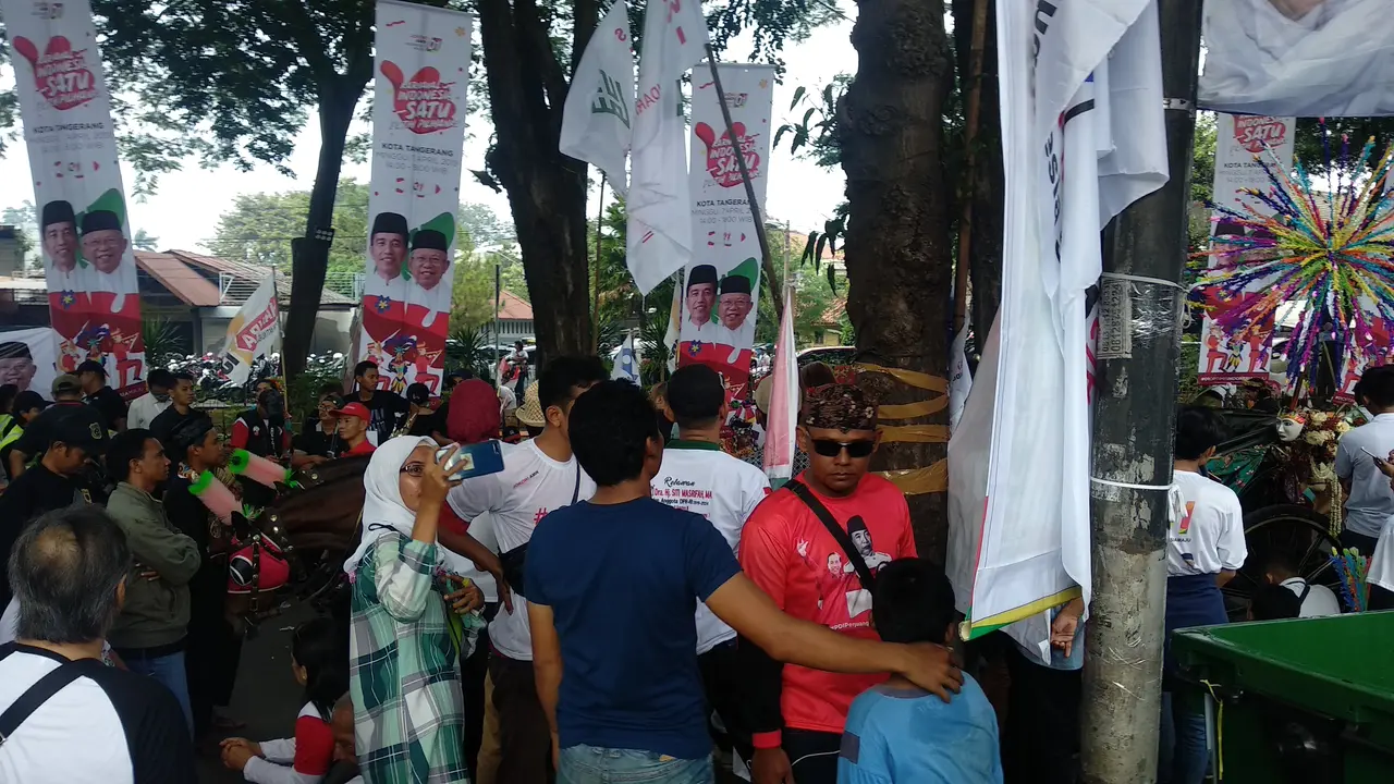 Suasana jelang kampanye akbar Jokowi-Ma'ruf Amin
