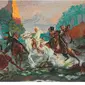 Lukisan Pangeran Diponegoro di palagan perang (istimewa)