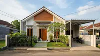 8 Contoh Desain Rumah 6x9 dengan Garasi Motor dan Taman Depan, Hunian Sedang Tapi Nyaman