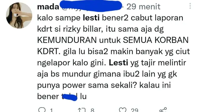 Cuitan soal Lesti Kejora akhirnya damai dengan Rizky Billar. (Foto: Dok. Twitter Indonesia)
