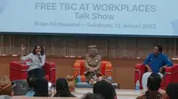Peluncuran program Free TBC at Workplaces di pabrik Otsuka di kawasan Sukabumi, Jawa Barat, Kamis, 12 Januari 2023.&nbsp; (Liputan6.com/Henry)