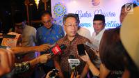 Dirut AirNav Indonesia Novie Riyanto R memberikan keterangan usai acara buka puasa di Jakarta, Selasa (14/5). Airnav Indonesia menerima permintaan penerbangan tambahan pada angkutan Lebaran tahun 2019 sebanyak 1.336 slot domestik dan 44 slot penerbangan internasional. (Liputan6.com/Angga Yuniar)