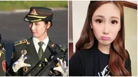 Men Jiahui adalah seorang mantan model yang jadi tentara di salah satu partai di Tiongkok. (Sumber: Mothership)