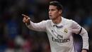 3. James Rodriguez (Real Madrid) - The Blues ingin merekrut gelandang 25 tahun ini untuk memperkuat lini tengah. Antonio Conte diklaim menyukai gaya permainan pesepak bola Kolombia itu sejak masih berkarier di AS Monaco. (AFP/Javier Soriano)