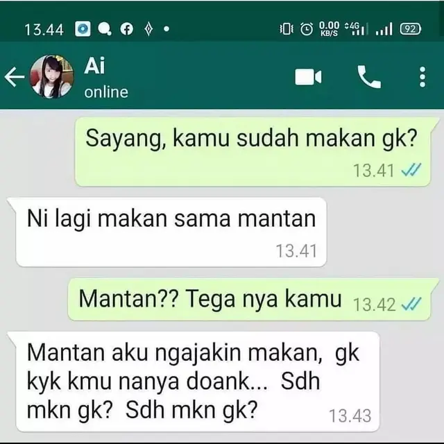6 Balasan Chat Saat Pacar Tanya ‘Sudah Makan Belum’ Ini Bikin Ngakak