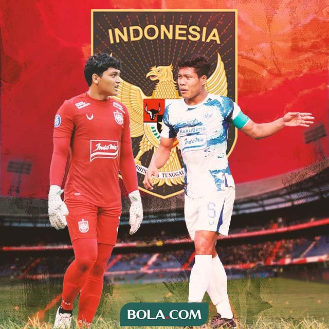 Ilustrasi - 2 Pemain PSIS Adi Satryo dan Wahyu Prasetyo dengan latar logo Timnas Indonesia