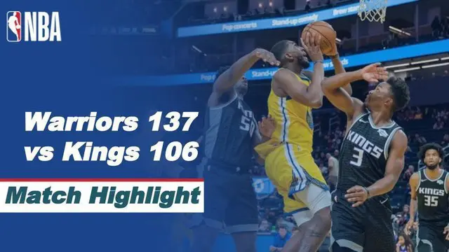 Berita video highlights NBA 2020/2021, Golden State Warriors menang atas Sacramento Kings 137-106, di mana Stephen Curry menorehkan 30 poin, Selasa (5/1/2021) siang hari WIB.