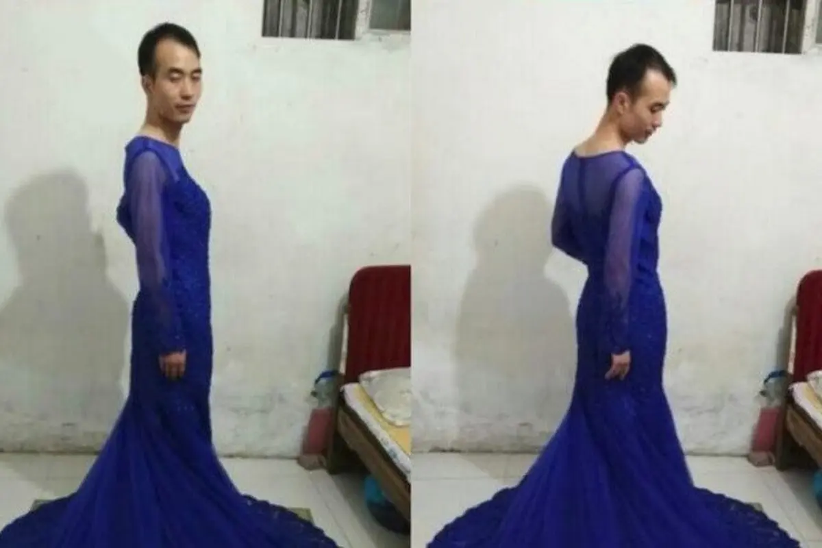 Tuai Pujian, Pria di Tiongkok Kenakan Gaun yang Dijualnya Sendiri