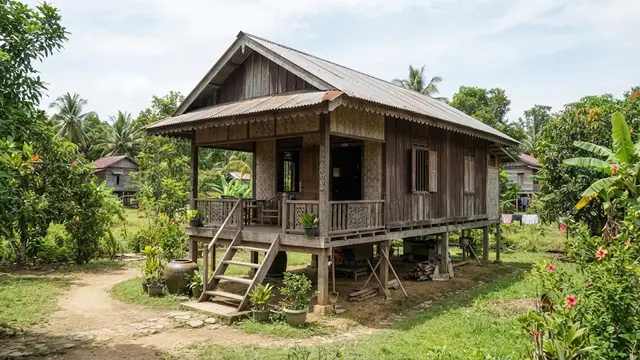 Model Rumah Sederhana Bergaya Tradisional di Desa