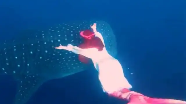 Ria Ricis saat menyelam