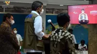 Ketua Satgas COVID-19 Doni Monardo memberi keterangan pers usai Rapat Terbatas Penanganan Pandemi COVID-19, Senin (24/5/2021) di Istana Kepresidenan Jakarta. (Humas Sekretariat Kabinet/Rahmat)