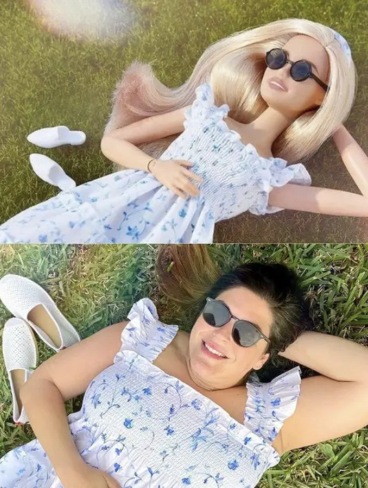 Style Barbie pun menjadi inspirasi Katie dalam berpakaian lho. Instagram @katiesturino