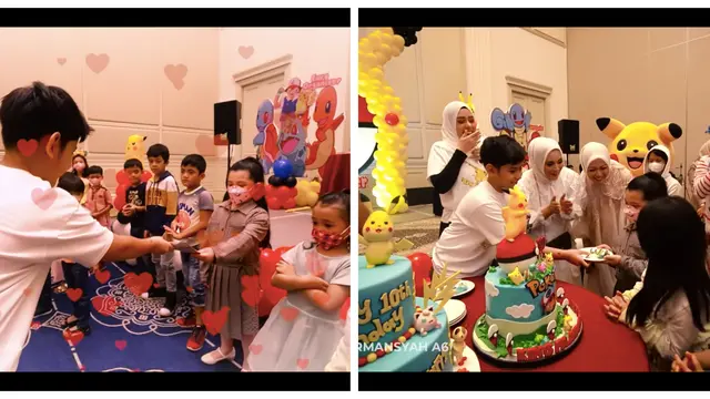Manis dan Menggemaskan, Perlakuan King Faaz kepada Arsy Hermansyah di Pesta Ulang Tahun. (YouTube The Hermansyah A6)