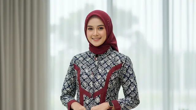 Model Atasan Batik Wanita Elegan Dipadu Dengan Rok Polos Tren 2025/Ilustrasi AI