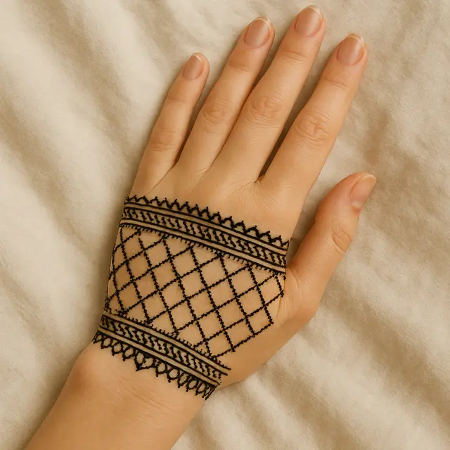 Henna Tangan Lattice Mehndi (Foto: Rizka Nur Laily via ChatGPT)