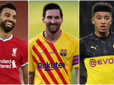 Winger alias pemain sayap menjadi posisi yang kerap mencuri perhatian di era sepak bola modern. Pemain sayap memiliki kecepatan dan kemampuan dalam umpan-umpan yang akurat dan mampu mencetak gol. Berikut Mohamed Salah dan 5 pemain sayap kanan paling berbahaya. (kolase foto AFP)