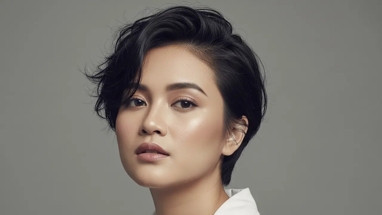 Model Rambut Pixie Cut untuk Wajah Oval Indonesia. Foto: Gemini