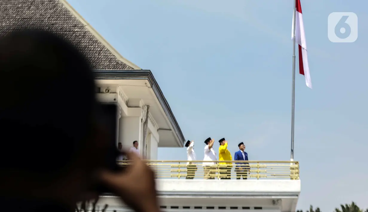 Prabowo meyakini, terkumpulnya ke empat partai ini menjadi pembuktian rekam jejak Indonesia di masa depan dalam menyambut Indonesia emas. (Liputan6.com/Faizal Fanani)