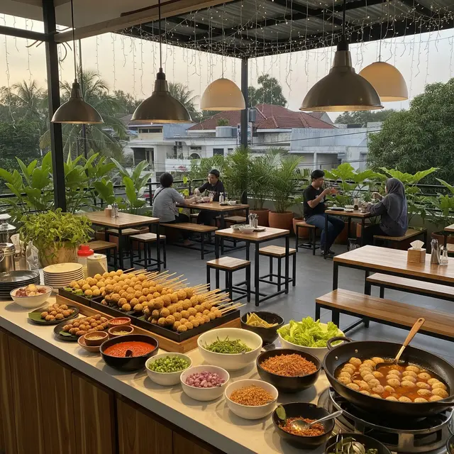 Desain Warung Bakso di Teras Rumah