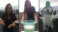 Saat-saat Olivia Wilde lakukan ice bucket challenge menggunakan 'ASI' (Foto: Youtube)