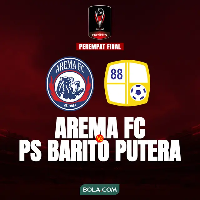 Cover Perempat Final Piala Presiden 2022 Arema Vs Barito Putera