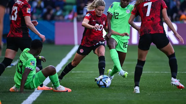 Timnas Putri Kanada bertanding melawan Nigeria di Piala Dunia Sepak Bola Wanita 2023
